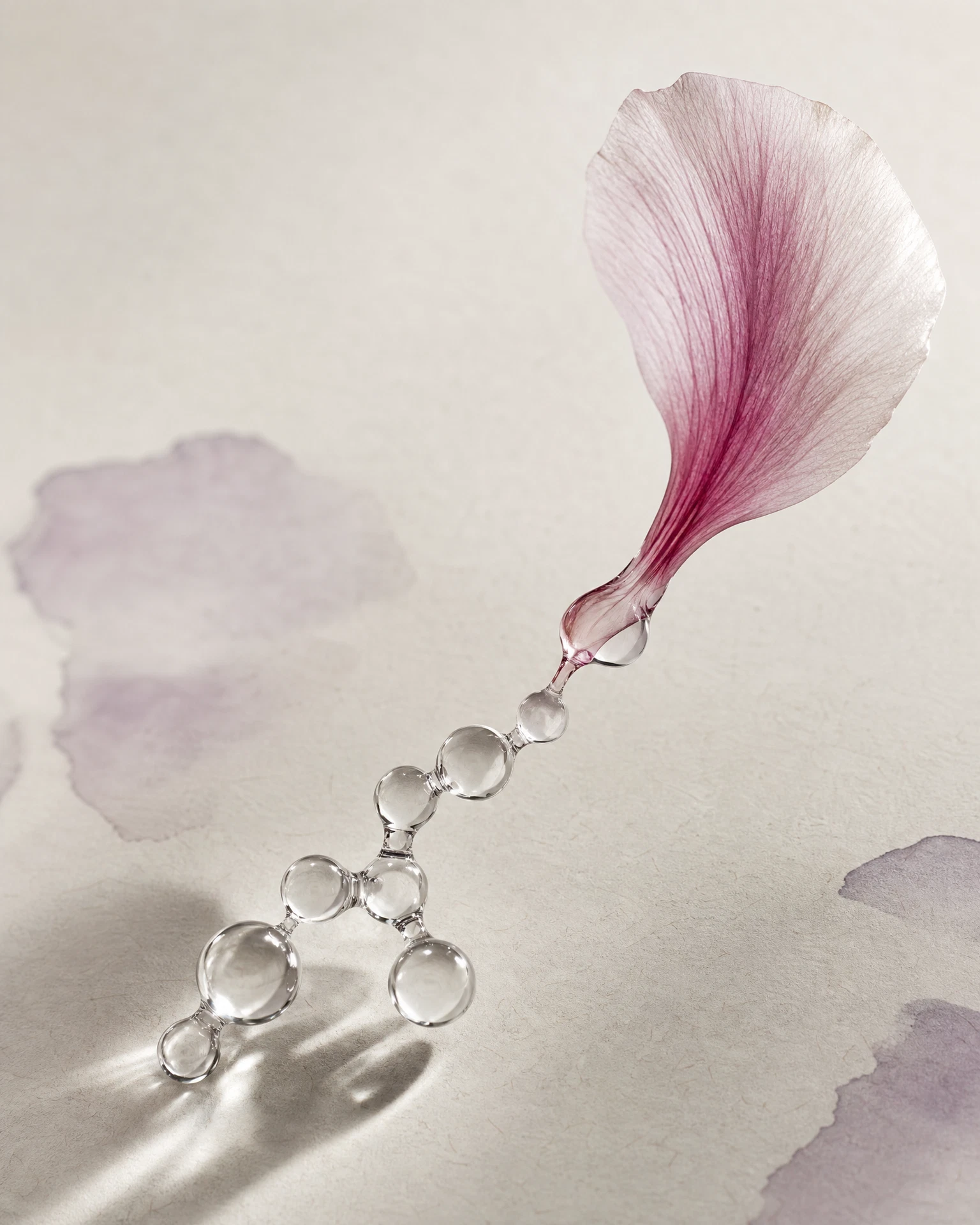 分子構造から花びらへつながるPIONA MD. PDRNの象徴イメージ